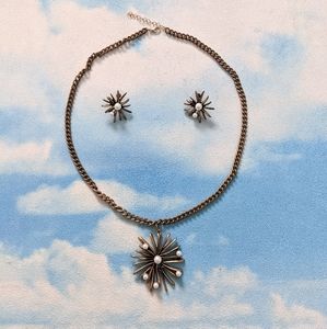 Oscar de la Renta Starburst Earrings and necklace SET